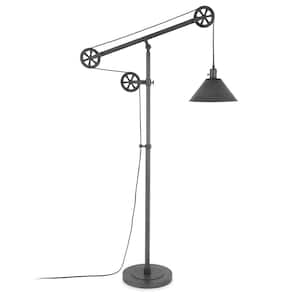 70 in. Silver 1 1-Way (On/Off) Standard Floor Lamp for Living Room with Metal Cone Shade