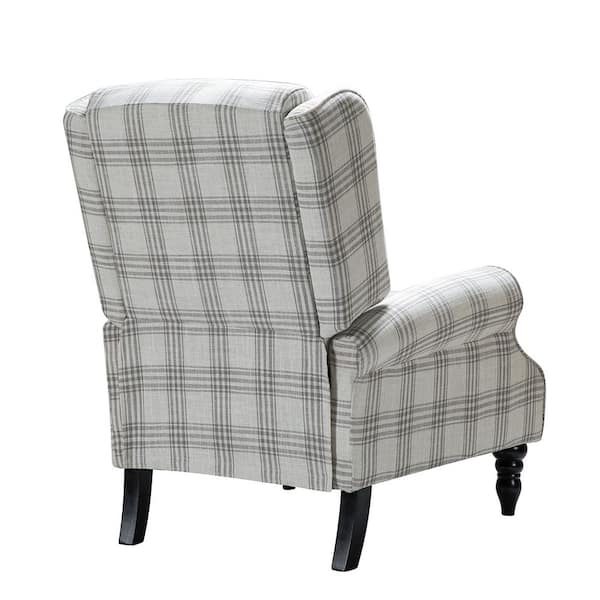 grey plaid recliner