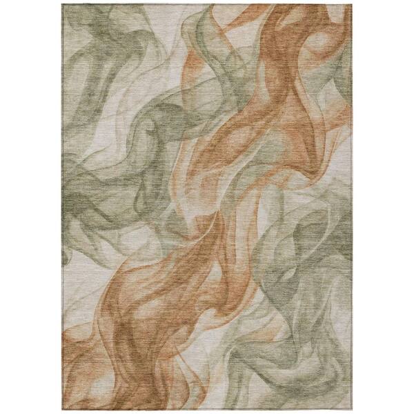 Chantille Machine Washable Indoor/Outdoor Abstract ACN2963 Fern 8 ft. x 10 ft. Area Rug