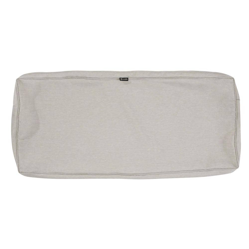 Heather Grey FadeSafe 48" Patio Bench Cushion with Water-Resistant Coating