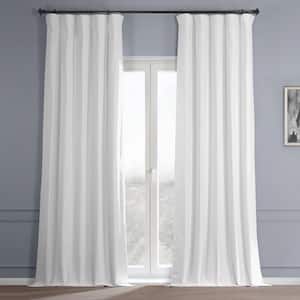 Prime White Dune Textured Cotton 50 in. W x 108 in. L Rod Pocket Hotel Blackout Curtain (1 Panel)