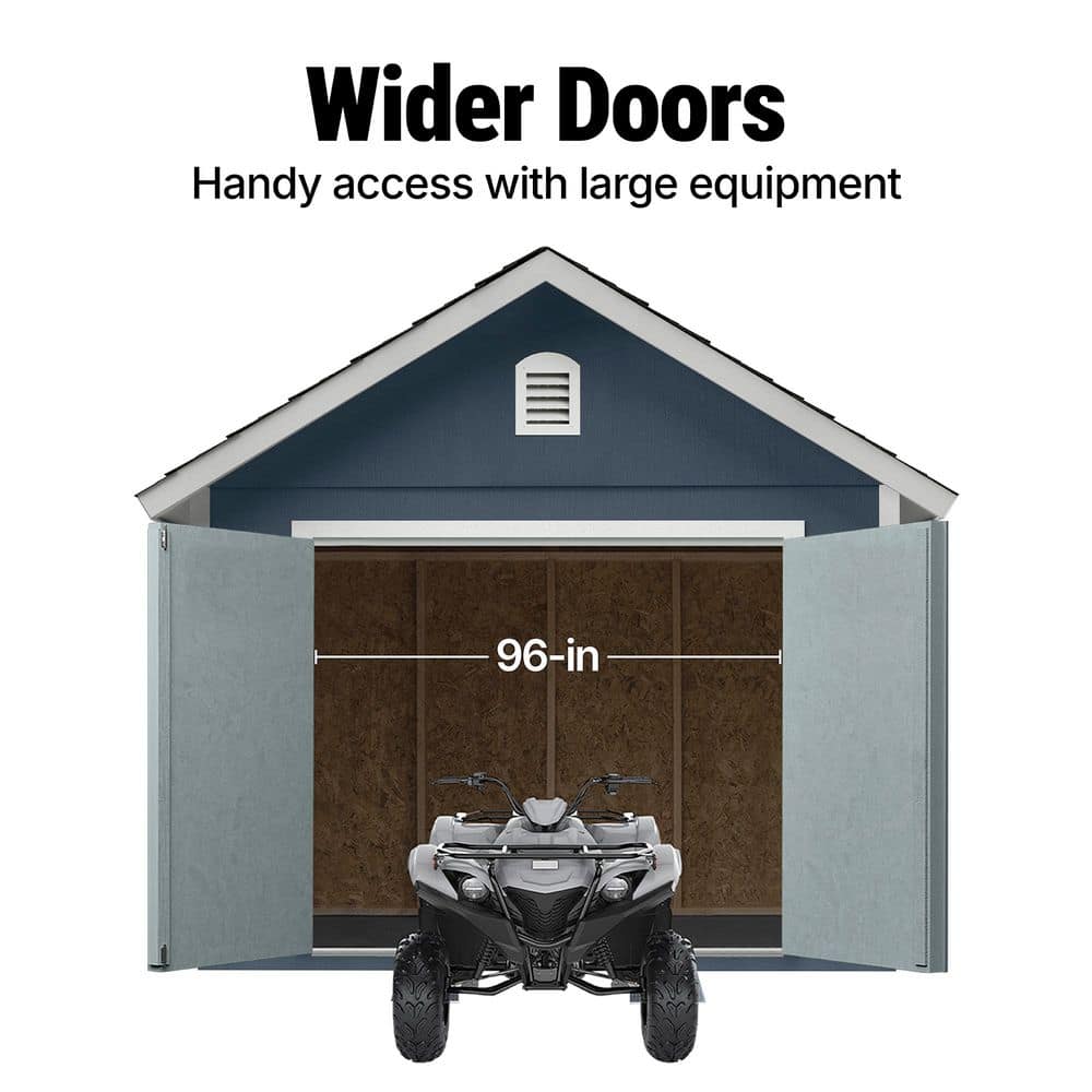 Cedarhill 12' x 20' Blue and White Wood Storage Shed Kit
