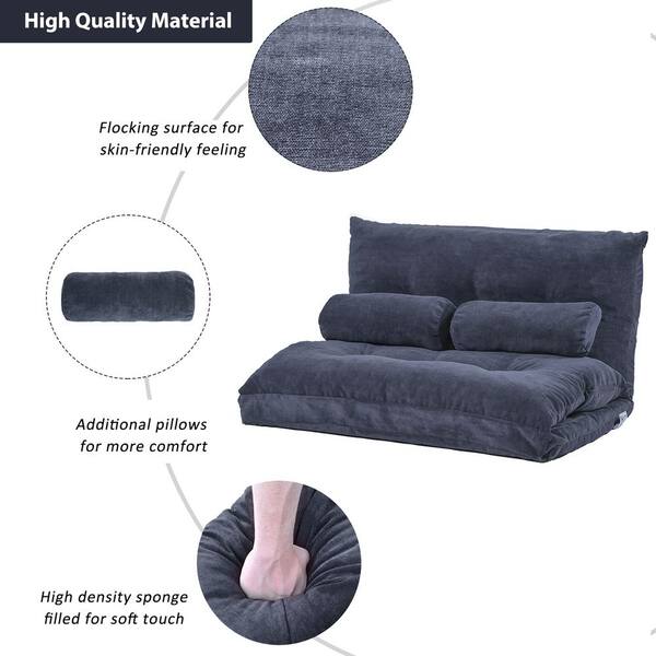 WONDER COMFORT Gray Memory Foam Futon Sofa Bed Foldable Convertible  Loveseat TN-267FA-DG - The Home Depot