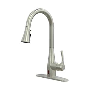 Marcie Single-Handle Integrated Pull Down Touchless Kitchen Faucet in Stainless Steel