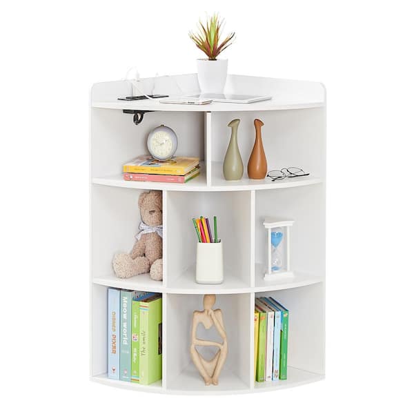 VECELO 3-Tier Corner Shelf/Organizer with Storage Cabinet