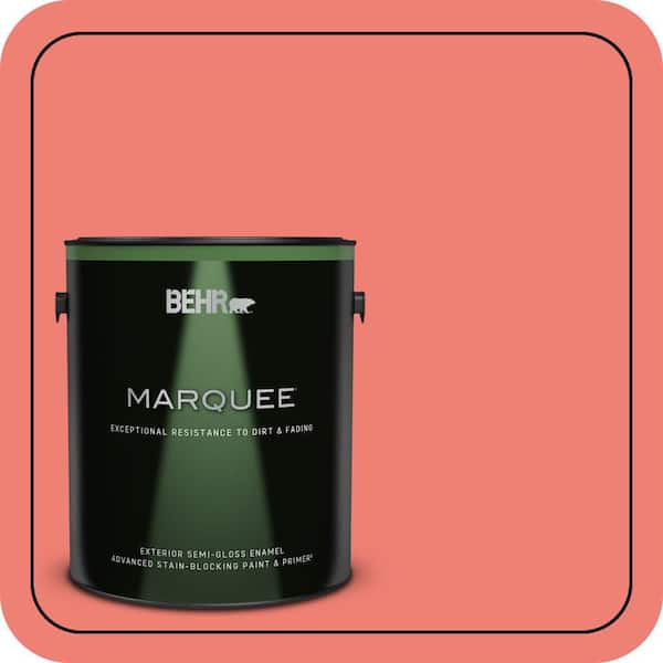 BEHR MARQUEE 1 gal. #170B-5 Youthful Coral Semi-Gloss Enamel Exterior Paint & Primer