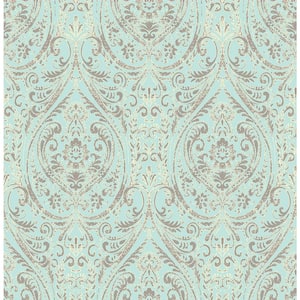 Gypsy Turquoise Damask Paper Strippable Roll Wallpaper (Covers 56.4 sq. ft.)