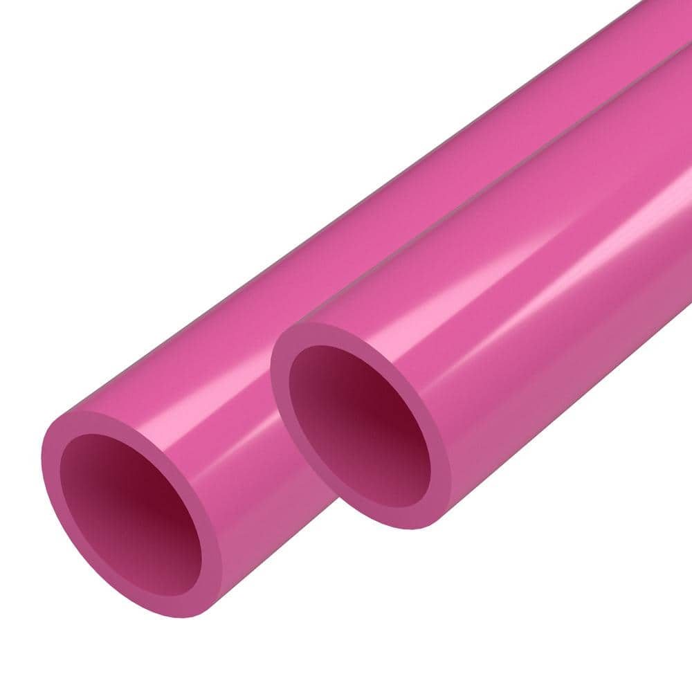 Formufit 1 in. x 5 ft. Furniture Grade Schedule 40 PVC Pressure Pipe in Pink (2-Pack) -  P001FGP-PK-5x2