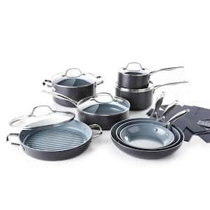 Valencia Pro Hard Anodized Healthy Ceramic Nonstick 16 Piece Cookware Pots and Pans Set