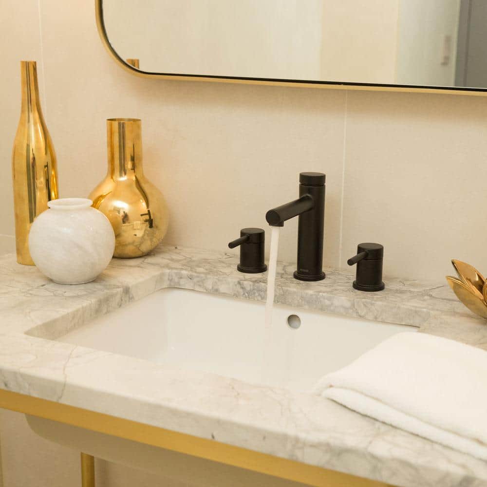 Matte Black 6 3/8" Metal Widespread Bathroom Faucet