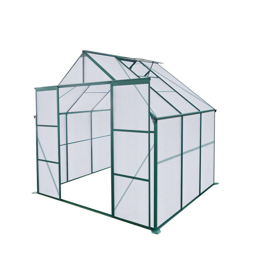 94.5 in. W x 73.75 in. D x 89.5 in. H Green Outdoor Patio Walk-in Greenhouse price history on PriceWatchPro