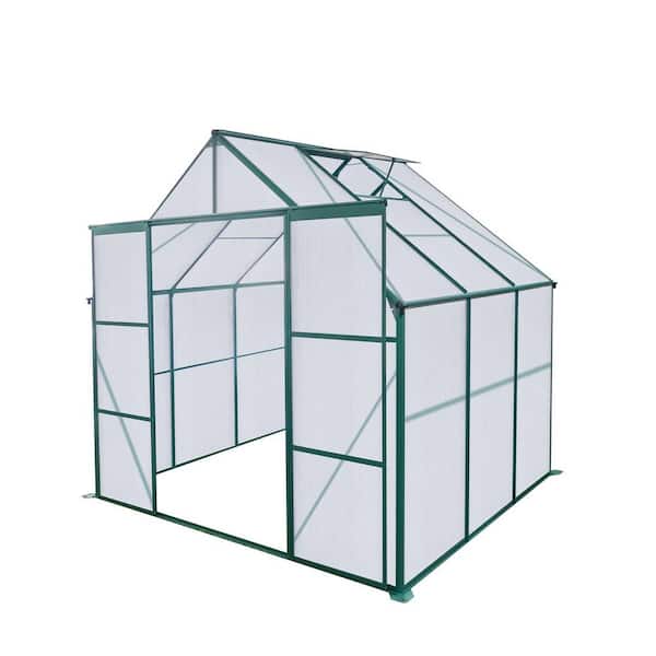 94.5 in. W x 73.75 in. D x 89.5 in. H Green Outdoor Patio Walk-in Greenhouse
