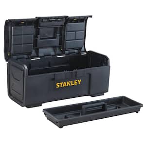 24 in. 1-Touch Latch Tool Box with Lid Organizers