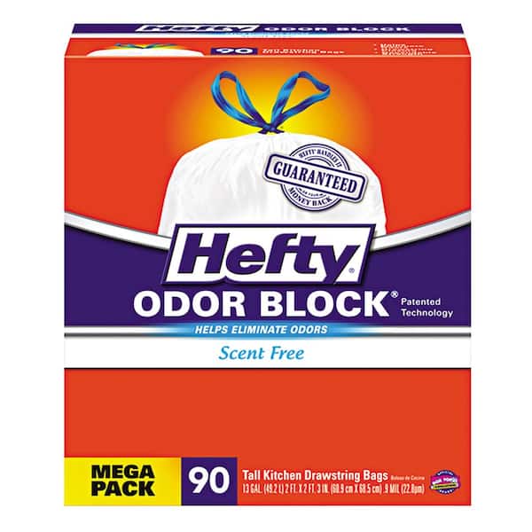 Hefty Strong Tall Kitchen Trash Bags 90 Count 13 Gallon 1 Box 