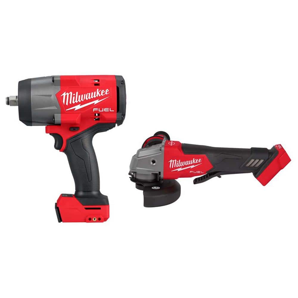 Milwaukee M18 FUEL 18V Lithium-Ion Brushless Cordless 1/2 in. Impact Wrench with Friction Ring (Tool-Only) w/Brushless Grinder -  2967-20-2880-20