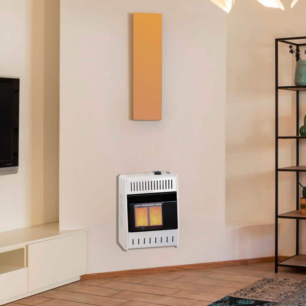 White Propane Infrared Wall-Mount Heater with Thermostat Control