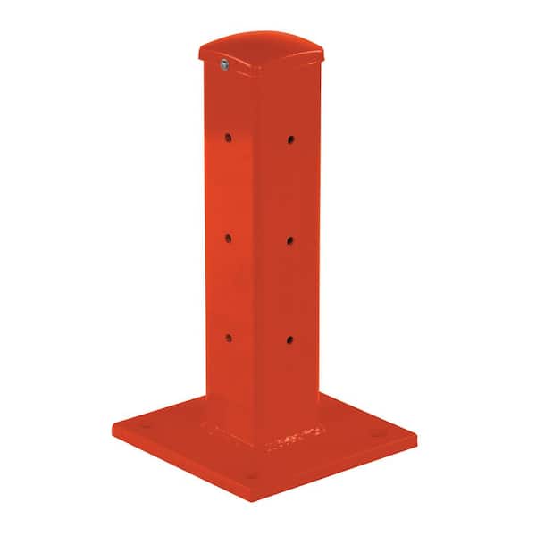 Vestil Orange Guardrail Rigid Tube Post Bolt-On Style