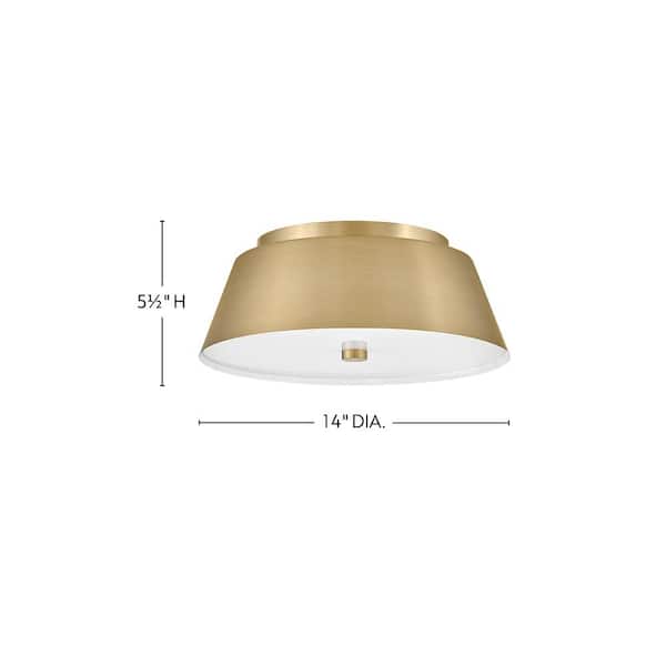 LARK - Tess 14.0 in. 2-Light Lacquered Brass Flush Mount