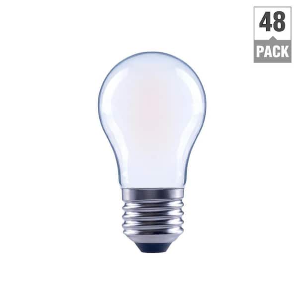 60-Watt Equivalent A15 Dimmable Frosted Glass Decorative Filament Edison LED Light Bulb Soft White 2700K (48-Pack)
