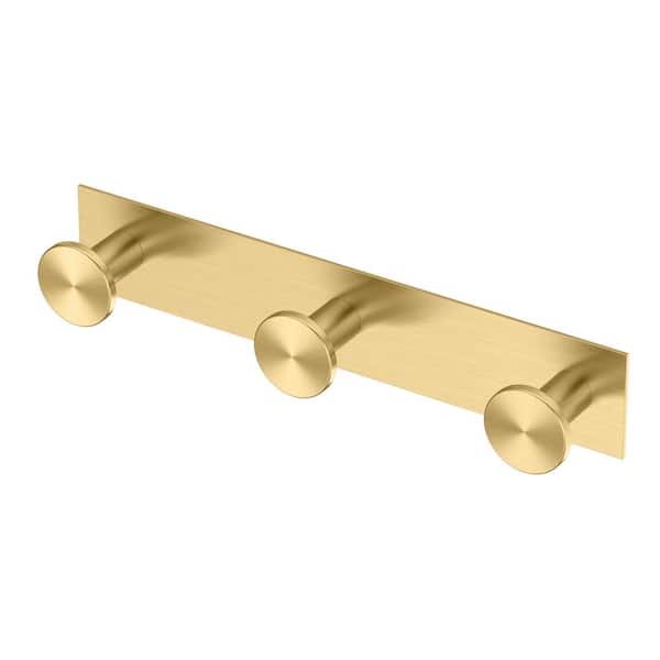 Glam All Modern Decor Triple Robe Hook Knob in Brushed Brass