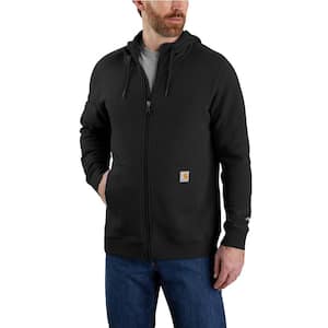 Men's 4 X-Large Black Cotton/Polyster Force Relaxed Fit Light-Weight Full-Zip Sweatshirt