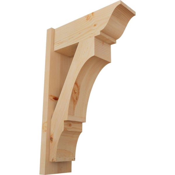 Ekena Millwork 8 in. x 32 in. x 20 in. Douglas Fir Balboa Traditional Smooth Outlooker