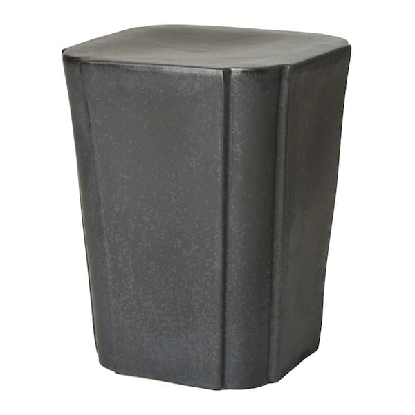 Emissary Quadrant 18 in. H Gunmetal Square Ceramic Garden Stool