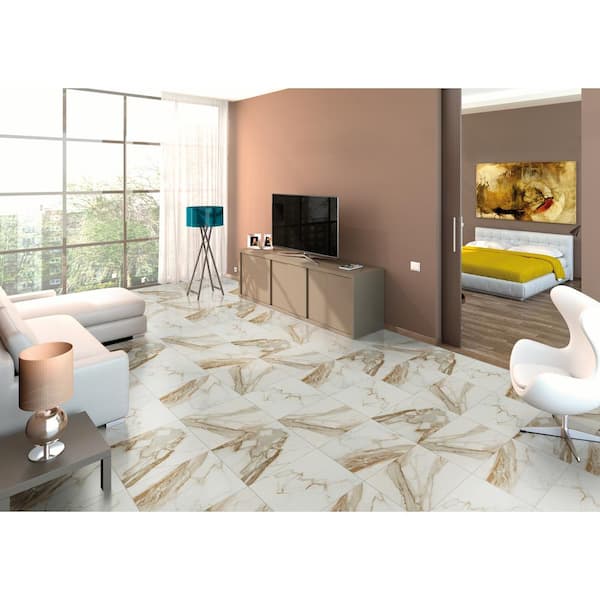 Michella Marbella 24 in. x 24 in. Polished Porcelain Stone Look Floor and Wall Tile (465.12 sq. ft./Pallet)