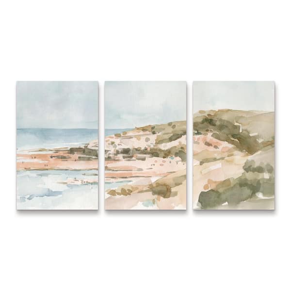 Trademark Fine Art Emma Caroline Neutral Seaside II 3-Piece Panel Set Unframed Photography Wall Art 19 in. x 36 in