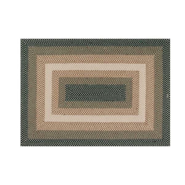 Better Trends Woodbridge Braid Collection Green 40" x 60" Rectangle 100% Wool Reversible Indoor Area Rug