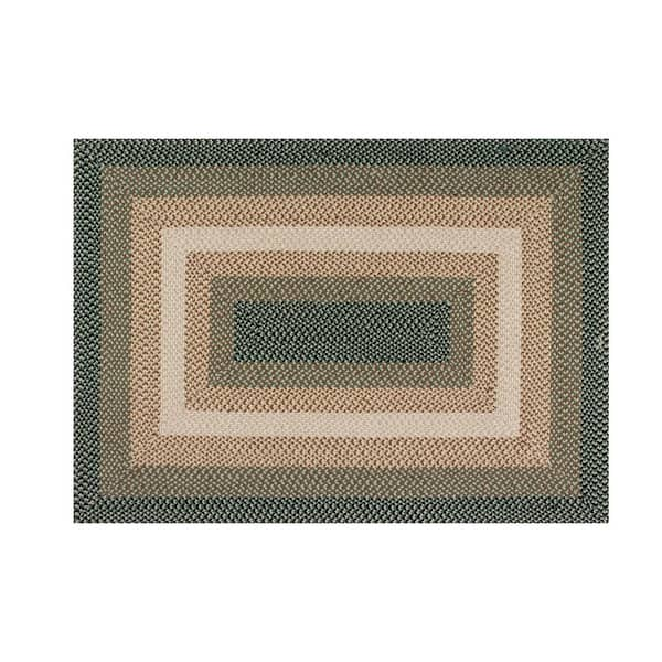 Better Trends Woodbridge Oval Braid Collection Green 88 x 112