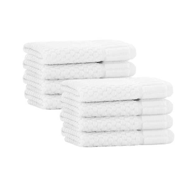 Unbranded Timaru 8 pcs White Turkish Cotton Wash Towels