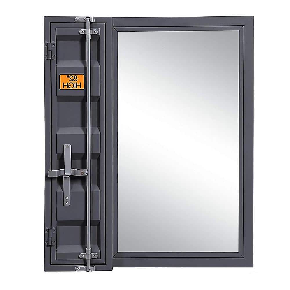 Gunmetal Rectangular Metal Nursery Vanity Mirror