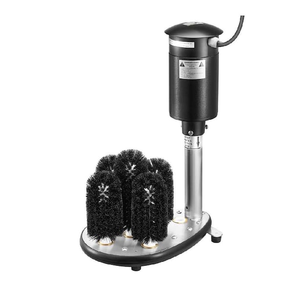 5-Brush Electric Glass Washer with Powerful Stain Removal & Stainless Steel Build for Bars & Restaurants, Black