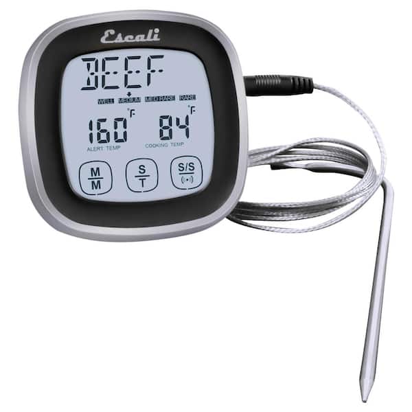 Escali DHR1-B Touch Screen Thermometer and Timer, Black