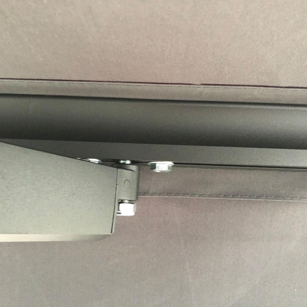 Black Motorized Retractable Patio Awning with Aluminum Frame, 10x8 ft