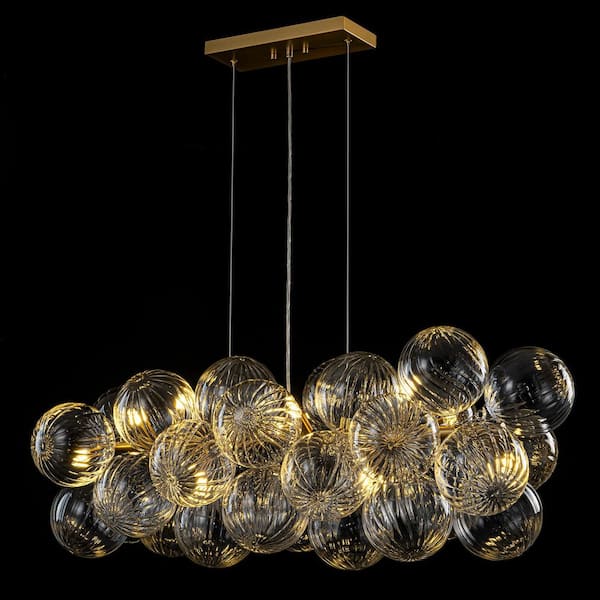 LLHZSY Dvorakova 42.13 in.W 10-Light Modern Brass Linear Cluster