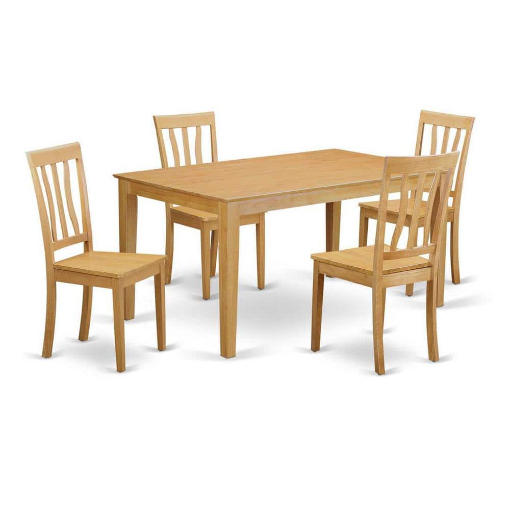 ajaco◇Cassina　East By EastwestJASMIN1 East West Furniture 5-Piece Natural Oak Finish Solid Wood