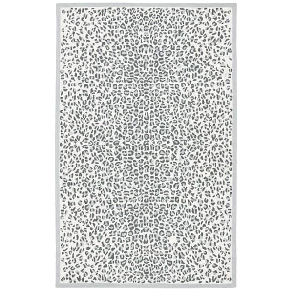 SAFAVIEH Metro Grey/Ivory 8 ft. x 10 ft. Animal Print Area Rug