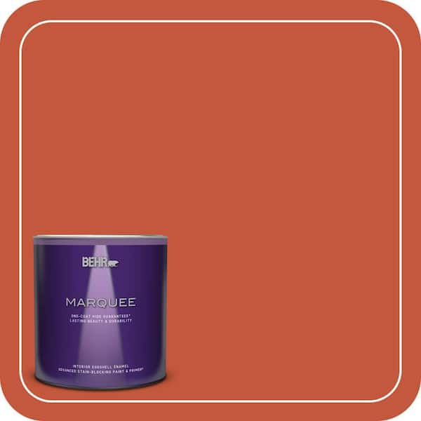 BEHR MARQUEE 1 qt. #BIC-31 Fire Coral Eggshell Enamel Interior Paint & Primer