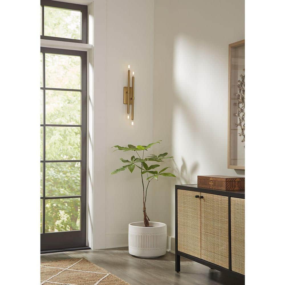Arya Collection 4-Light Brushed Gold Luxe Wall Bracket price history on PriceWatchPro