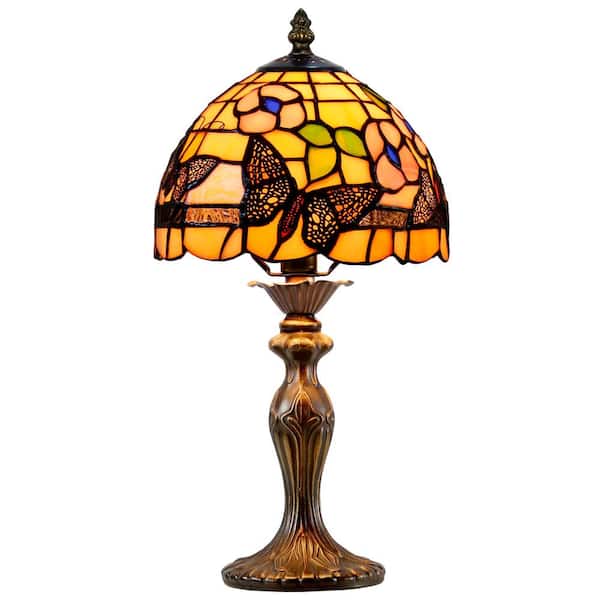 Dale Tiffany Ferndell Butterfly 14.25" Tall Handmade Tiffany Accent Lamp