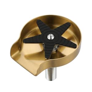 5 in. Stainless Steel Glass Rinser for Kitchen Sinks in Brushed Gold