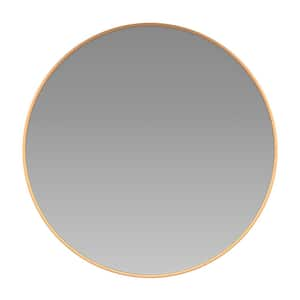 24 in. W x 24 in. H Modern Round Gold Wall Mounted Mirror