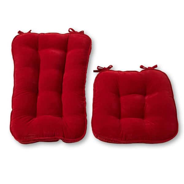 Greendale Home Fashions Hyatt Scarlet 2-Piece Jumbo Rocking Chair Cushion Set