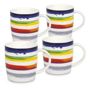 Konitz 4-Piece VIVA Rainbow Stipes Porcelain Mug Set
