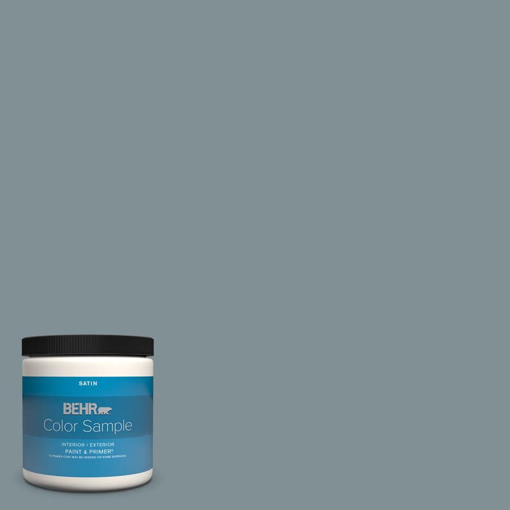 BEHR PREMIUM PLUS 8 oz. #740F-4 Dark Storm Cloud Satin Enamel