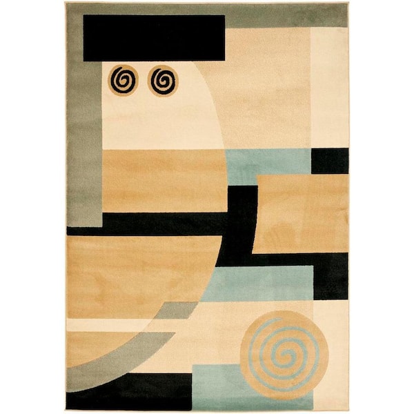 Safavieh Porcello Black/Multi 4 ft. x 6 ft. Area Rug
