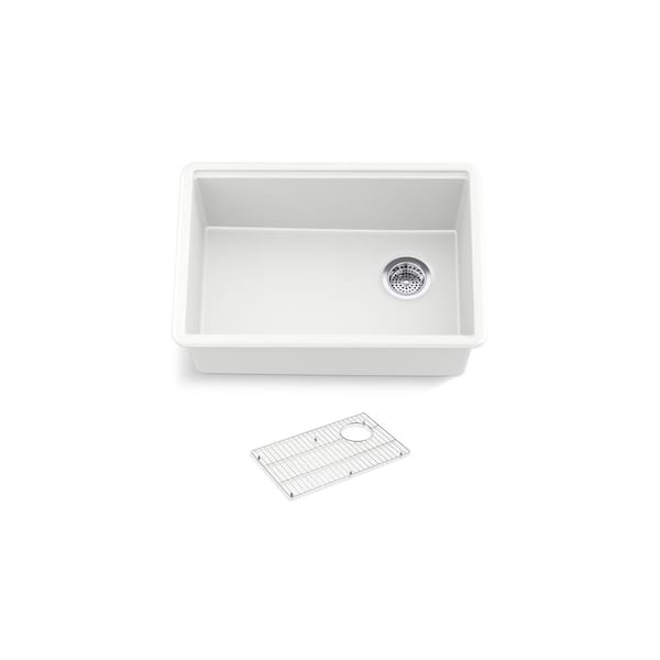 Billings Granite Composite 27 in. Undermount Single Bowl Kitchen Sink in Matte White