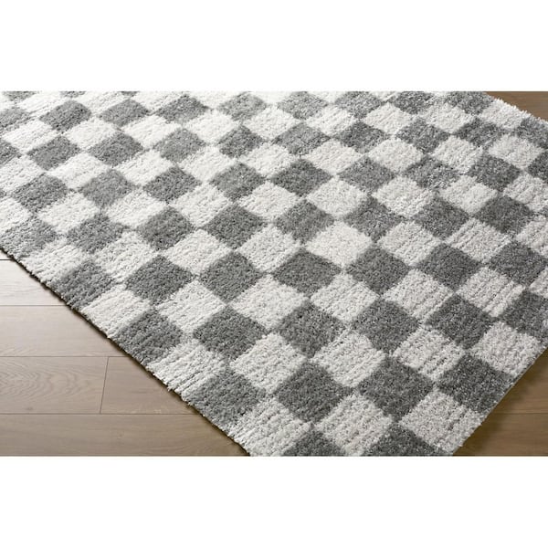 Primo Medium Gray Modern Checkered 2 ft. x 2 ft. Area Rug